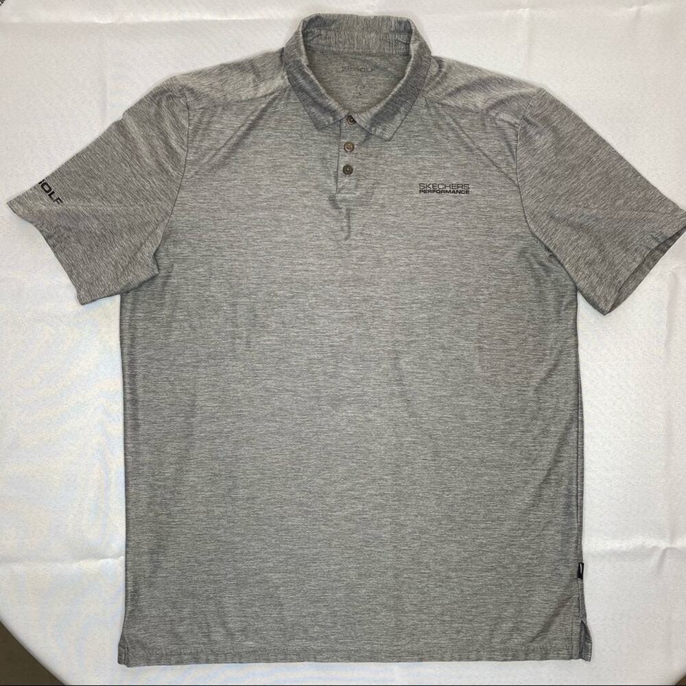 SKECHERS GO GOLF Men’s Polo Short Sleeve Shirt Size Large in Heather Grey - Picture 9 of 9